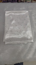 Lycra WHITE-MULTICOLOR Sequence Cloth – Ganpati Decoration Fabric (1 Mtr)